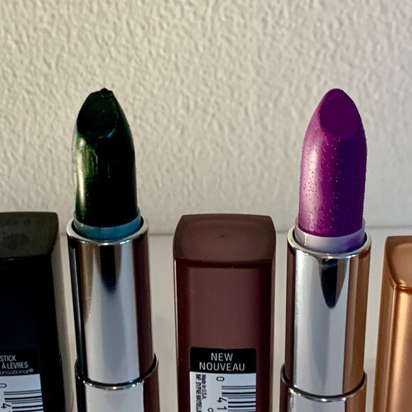 Maybelline Color Sensational Lipstick SET 4 New Flawed Violet Sugar Beige Green - Picture 10 of 13